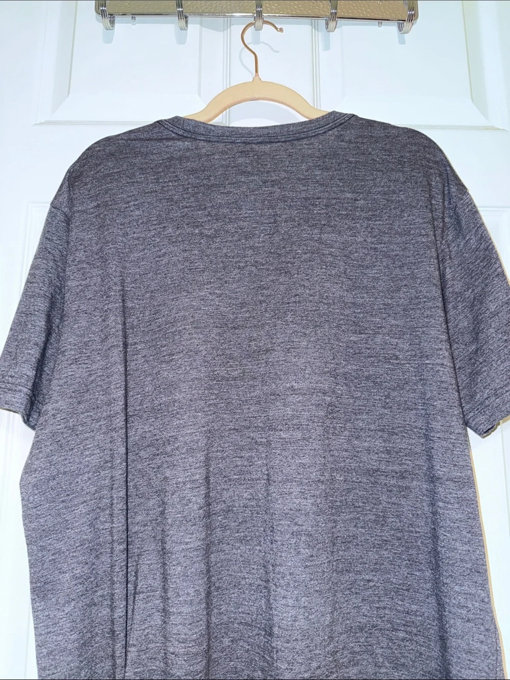 The North Face Men's Heather Gray Logo Tee with Subtle Red Accents